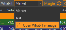 A button for invoking the What-If manager