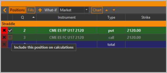 Исключение позиции из расчетов