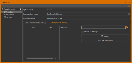 Настройка модели волатильности