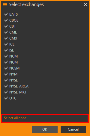 Фильтрация бирж