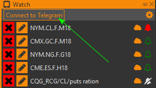 Кнопка Connect to Telegram